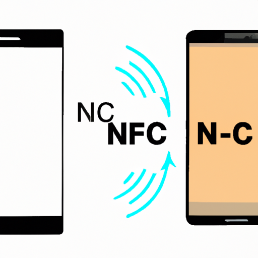 איור המראה את התקשורת בין סמארטפון לתג NFC.