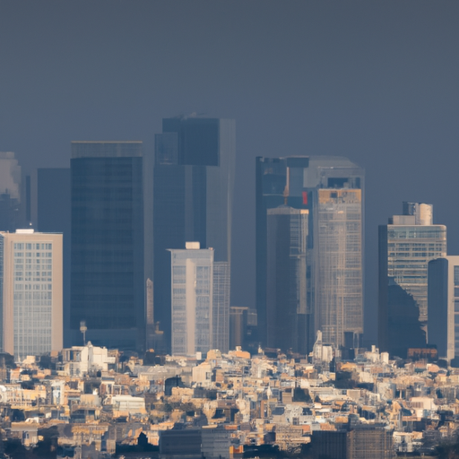 נוף פנורמי של קו הרקיע של תל אביב עם משרדי רואי חשבון מודגשים