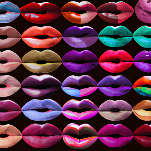 קולאז' של צבעי שפתיים שונים הממחישים את מגוון הפיגמנטים של השפתיים באוכלוסיה מגוונת.