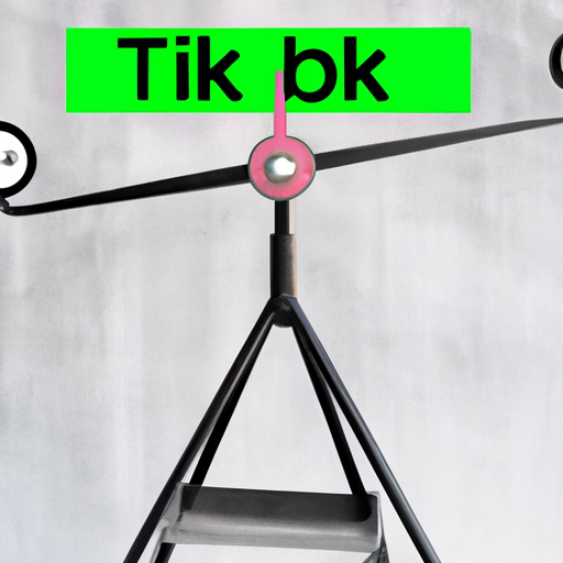 סולם השוקל את העלויות והיתרונות של פרסום ב-TikTok