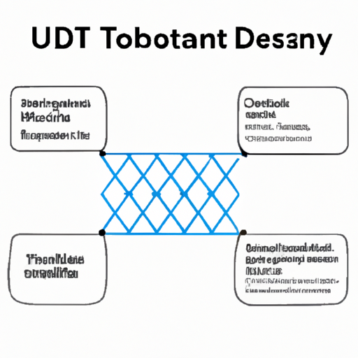 גרפיקה המראה כיצד USDT מקיים אינטראקציה עם טכנולוגיית בלוקצ'יין